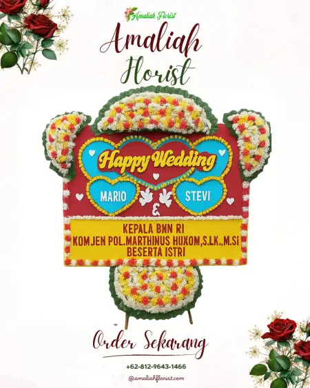 Papan Bunga Pernikahan Negeri Olok Gading